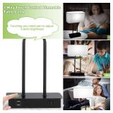 Bedside Touch Control Table Lamp with Dual USB Charging Ports 1 AC Outlet, 3 Way Dimmable Modern Nightstand Lamp with White Fabric Shade, Desk Lamp for Bedroom Living Room Office with 5000K LED Bulb -