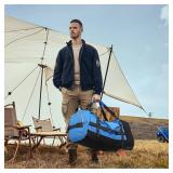 Rolling Duffle Bag with Wheels,86L 30" Folding Duffle Backpack with 2 Wheels, Travel Bag with Separate Shoe Compartment, Blue - Retail: $90