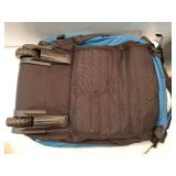 Rolling Duffle Bag with Wheels,86L 30" Folding Duffle Backpack with 2 Wheels, Travel Bag with Separate Shoe Compartment, Blue - Retail: $90