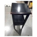 Black Wood Side Table with Drawer
