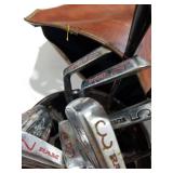 Mixed Golf Club Set with Brown Leather Bag