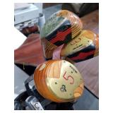 Mixed Golf Club Set with Brown Leather Bag