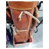 Mixed Golf Club Set with Brown Leather Bag