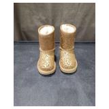 Gold Leopard Print UGG Boots Little Girls Size 8