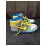 Nike High Top Sneakers Blue Yellow White Size 11
