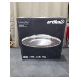 Artika Essence Disk 13 in. Chrome Modern LED Flush Mount Ceiling Light Sealed