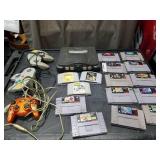 Nintendo 64 Console Bundle with Controllers and Games Working Condition Unknown No Power Supply