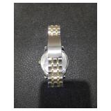 Two-Tone Metal Watch with Classic White Dial