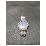 Blue Dial Silver Link Chronograph Watch