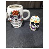 Cozumel Day of the Dead Skull Mugs and Figurines Set