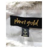 Planet Gold Textured Faux Fur Jacket Size XL