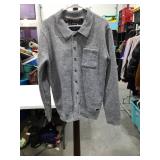Gray Knit Button-Down Cardigan Sweater Size Large