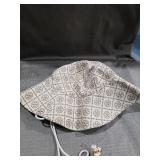 Tory Burch Logo Pattern Beach Hat w/Bag