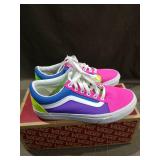 Vans Old Skool Neon Color-Block Skate Shoe - Pink / Purple / Yellow