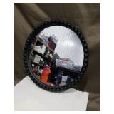 Round Black Beaded Wall Mirror