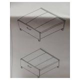 Foucssomei Under Bed Storage with Wheels and Lid 2pk