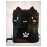 Demon Chest Black with Pink Cute Cat Embroidery Canvas Tote