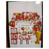 Aribra Strawberry 1st Birthday Decorations