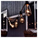 25-Pack Edison Replacement Light Bulbs,7-Watt E12 Candelabra Base ST40 Replacement Clear Glass Light Bulbs for Outdoor Patio ST40 String Lights, Warm White