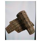 HiiFeuer Medieval Studded Faux Leather Bracers, Vintage Mercenary Arm Guards Bronze