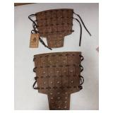 HiiFeuer Medieval Studded Faux Leather Bracers, Vintage Mercenary Arm Guards Bronze