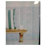 Guvana Line Peel and Stick Wallpaper 17.7 x 472in Blue Stripes