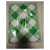Green and White Diamond Stripe Vinyl Tablecloth 60x84