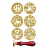 Wax Seal Stamp Set with Holiday Designs,Style May Vary