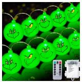 Grinch Christmas String Lights with Remote Control