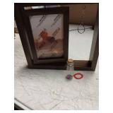 Double-Sided Glass Photo Frame with Decorative Bottle Set House Warming Gift