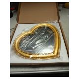 Gold Heart Shaped Wall Mirror