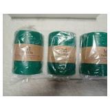 Mozeal Green Unscented Pillar Candles Set