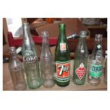 7 Vintage Glass Pop Bottles
