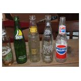 6 Vintage Glass Pop Bottles