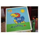 Vtg. Wood Skittles, KU Puzzle & More