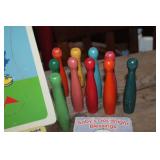 Vtg. Wood Skittles, KU Puzzle & More