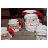 Vtg. Santa Mugs and Pitcher