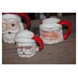 Vtg. Santa Mugs and Pitcher