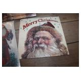 Vtg. Santa Wrapping Paper, Book & More