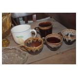 Vtg. Anchor Hocking Amber Footed Serving Bowl & More