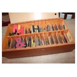 Wood Box with Letters & Numbers & More
