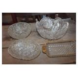 Vtg. Cut Glass Serving Bowls & More