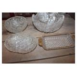 Vtg. Cut Glass Serving Bowls & More