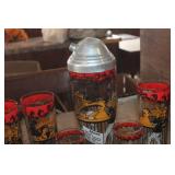 Vtg. Hazel Atlas Bar Set