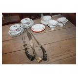 Vintage Carving Set, Teacups & More