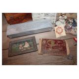 Anitque Glove Metal Box, Autograph book & More