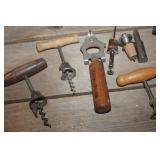 Vtg. Cork Screws & More in Wood Cheese Box