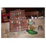 Vtg. Spoons, Wood Rack and More