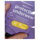Amazon Basics Incontinence Underwear for Women, Protective, Disposable, Postpartum, Maximum Absorbency, Medium, Lavender, 20 Count