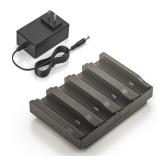 4-Port Fast Charging Dock Compatible with TACTACAM Reveal Lithium Cartridge Charger, for Ultra, X, Pro Pro 3.0, Gen 2.0 & 3.0 Cellular Trail Camera Battery Packs, Include 12V 5A Wall Charger